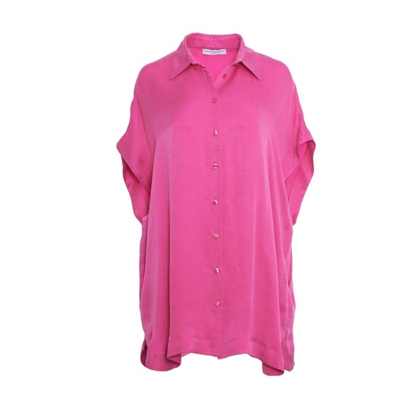Maria Vittoria Paolillo (MVP) Fuchsia Silk Blouse size 40 (small) - Picture 6 of 8